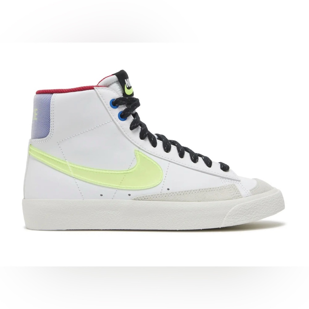 Nike Blazer Mid '77 GS in White and Volt 4Y